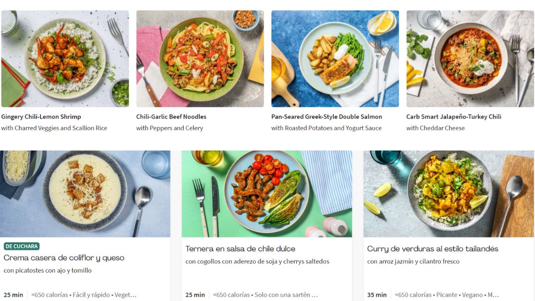 HelloFresh recipes Canada Spain
