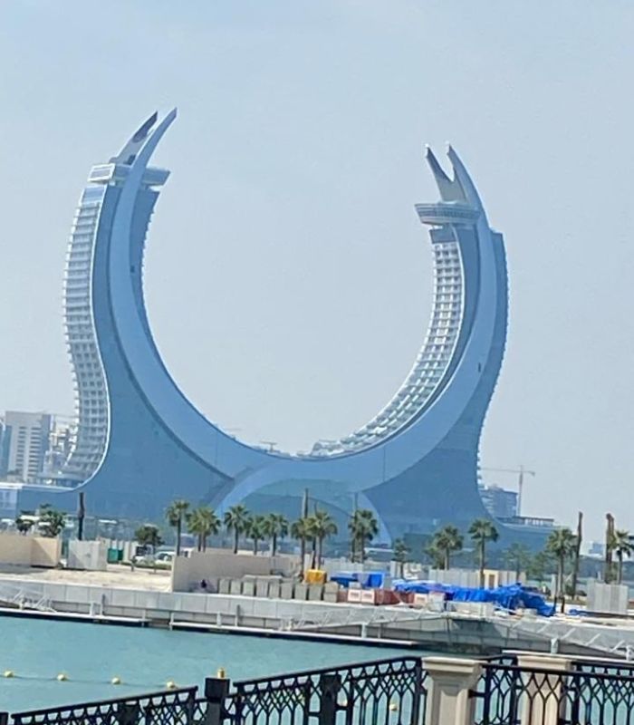 Crescent tower in Lusail inspired by Qatari swords