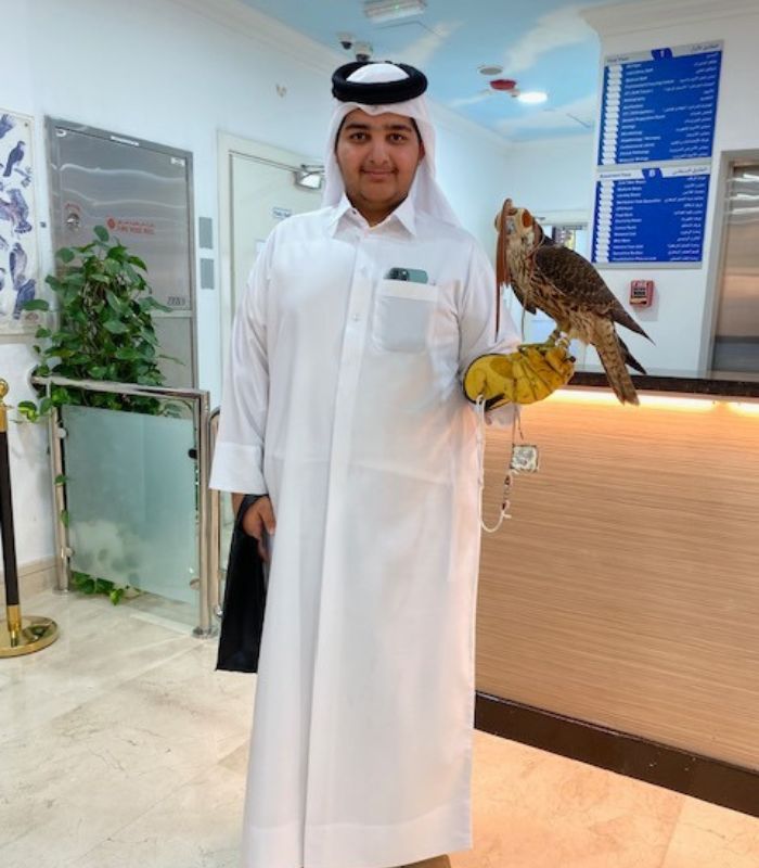 Proud falcon dad