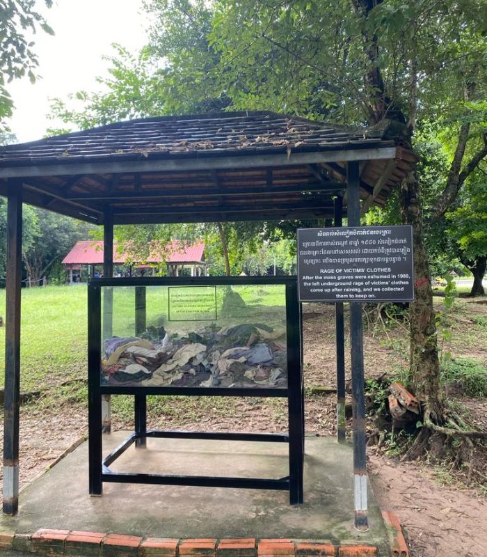 clothes collected from the prisoners Cambodia's Genocide Museum Conserves Clothing of Khmer Rouge Victims